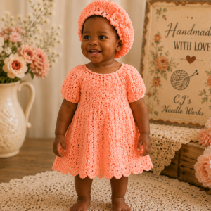Peach Blossom Baby Dress Set