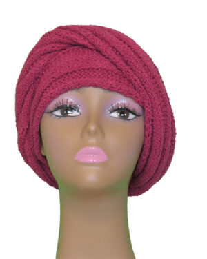 Soft Burgundy Knit Turban