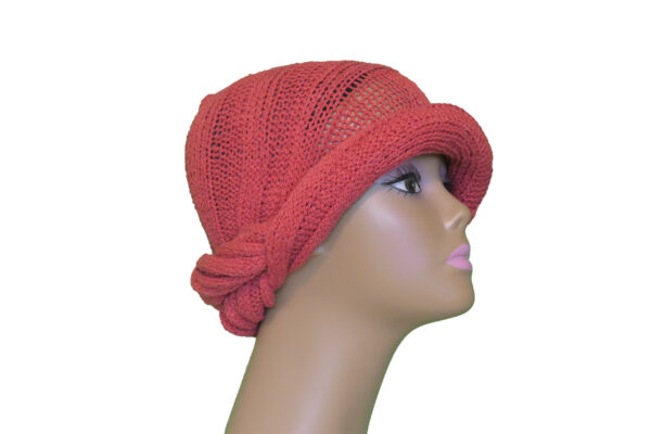 Soft Orange Hand Knitted Esprit Turban - Image 4