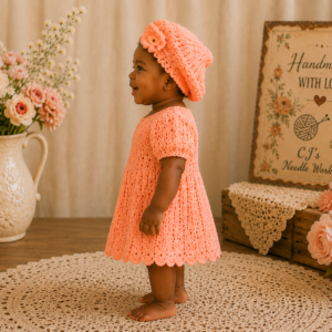 Alternative view of Peach Blossom Baby Dress Set
