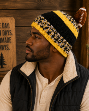 Alternative view of Cozy Craft Football Beanie