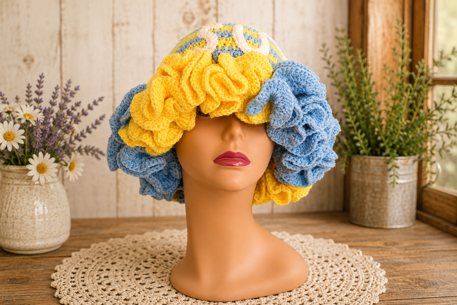 Custom Crochet Ruffle Spirit Hat