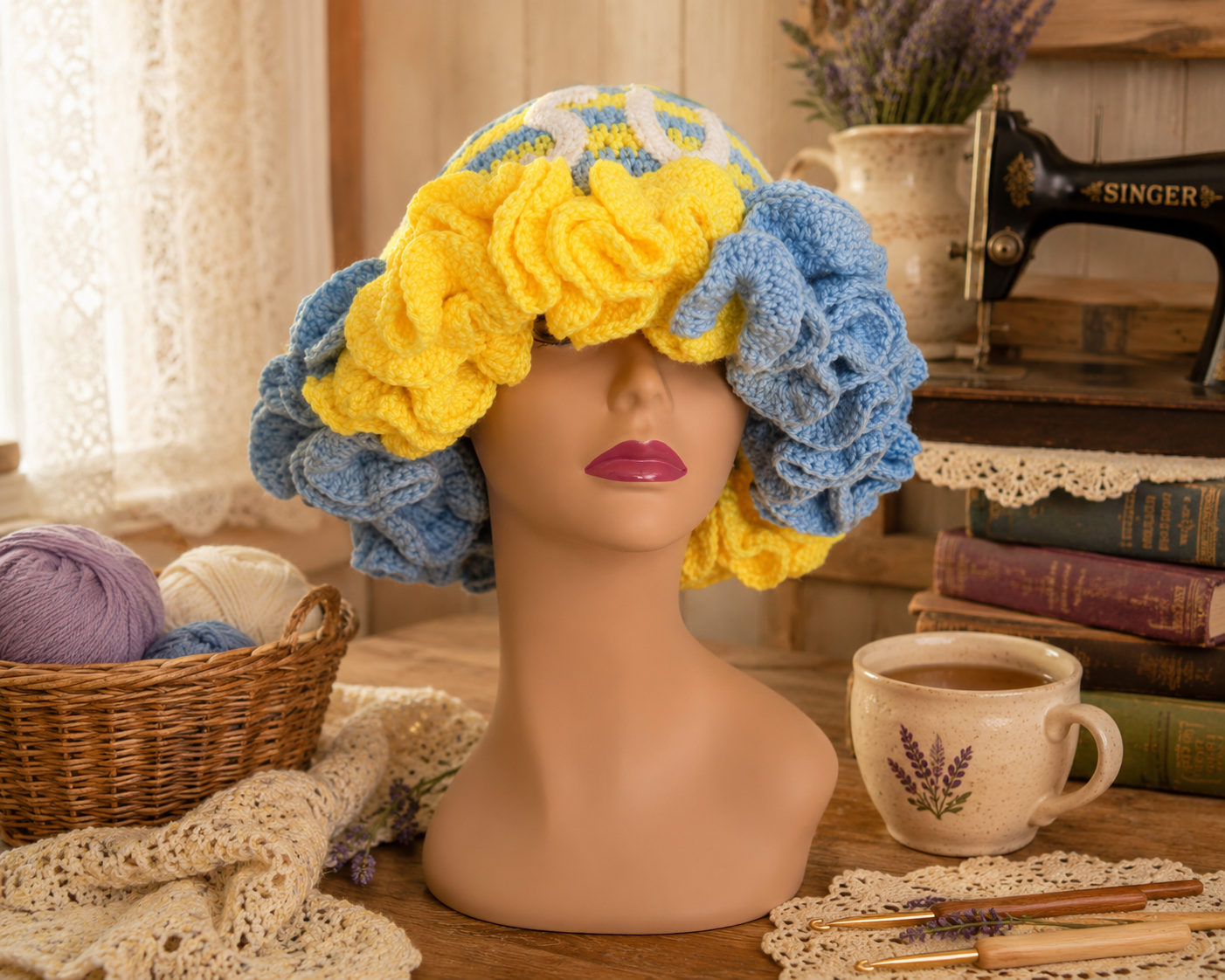 Custom Crochet Ruffle Spirit Hat - Image 6
