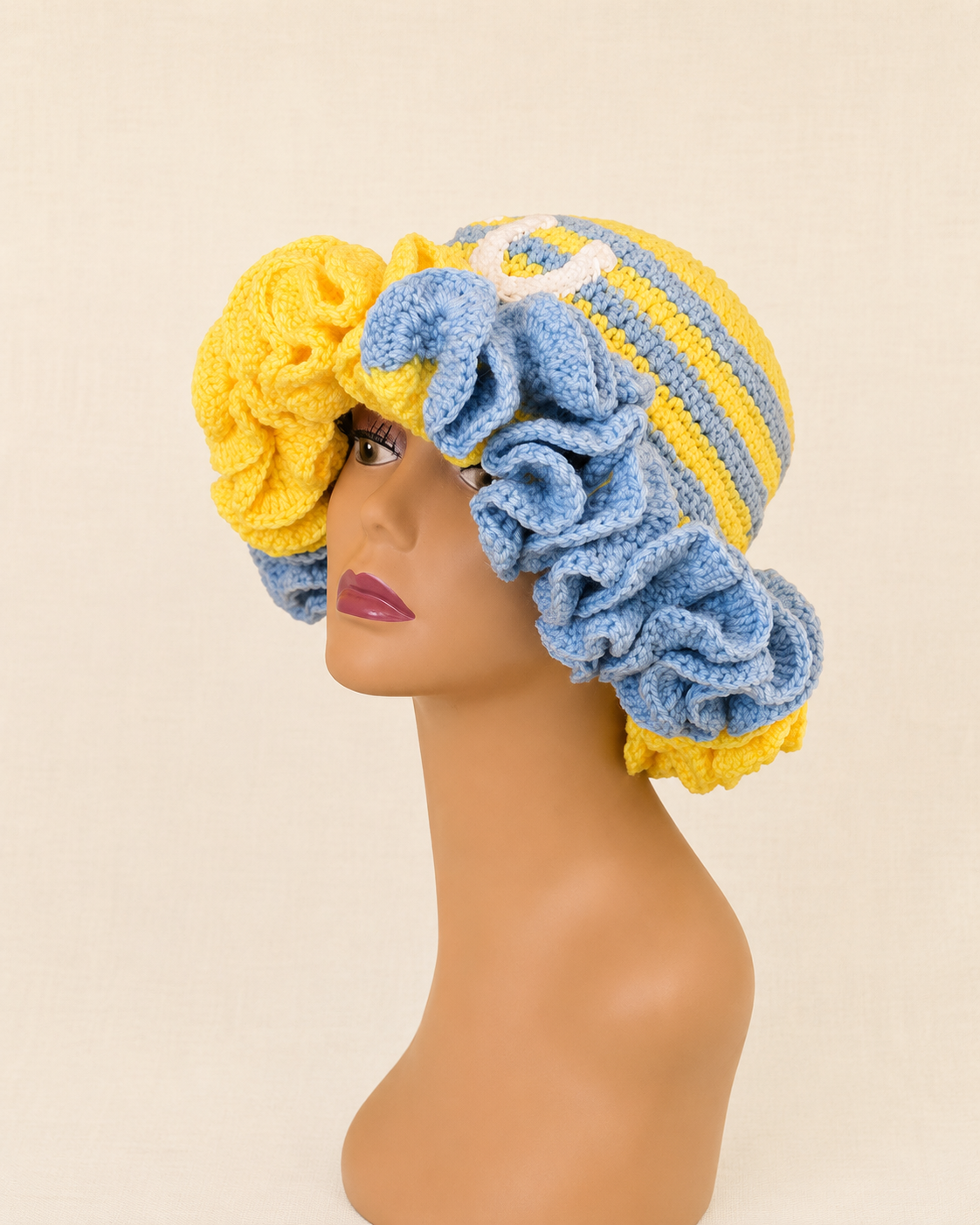 Custom Crochet Ruffle Spirit Hat - Image 3